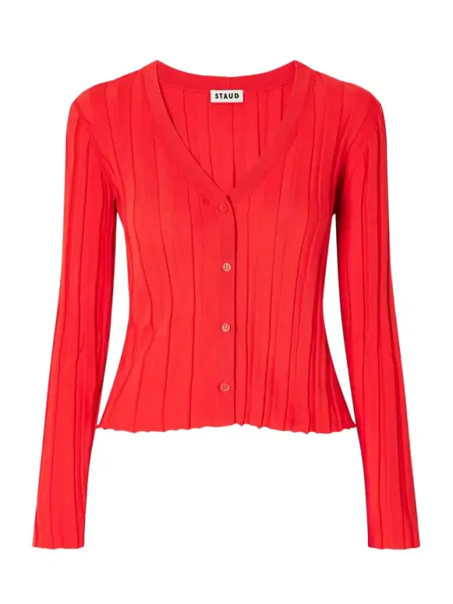 Staud Ezra Ribbed Jersey Cardigan