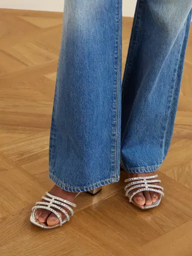 Aquazzura Sensation 35 Embellished Metallic Leather Mule | Thumbnail 2