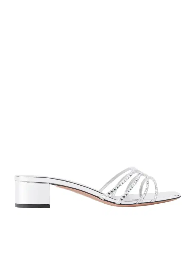 Aquazzura Sensation 35 Embellished Metallic Leather Mule