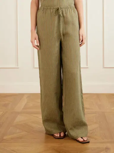 Staud Mateo Striped Linen Wide-leg Pants | Thumbnail 3