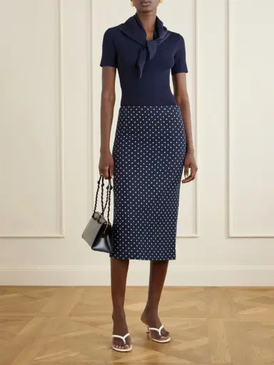 Max Mara Polka-dot Jersey Midi Skirt | Thumbnail 2 Max Mara Polka-dot Jersey Midi Skirt | Thumbnail 2