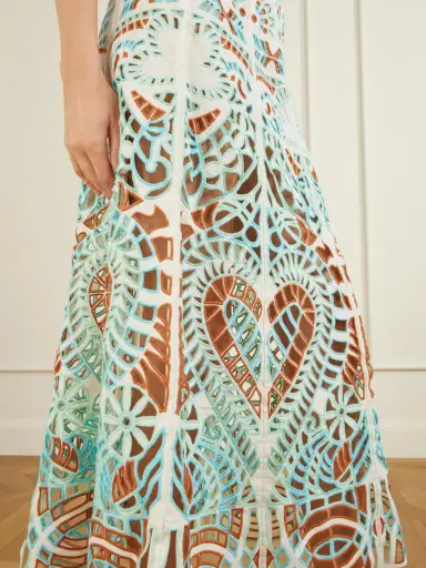 Emporio Sirenuse Rita Brisé Mare Broderie Anglaise Cotton Midi Skirt | Thumbnail 4 Emporio Sirenuse Rita Brisé Mare Broderie Anglaise Cotton Midi Skirt | Thumbnail 4