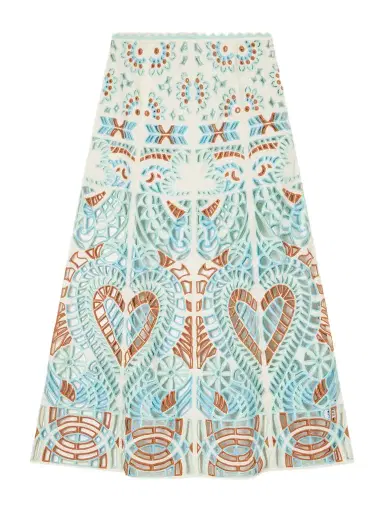Emporio Sirenuse Rita Brisé Mare Broderie Anglaise Cotton Midi Skirt | Thumbnail 1 Emporio Sirenuse Rita Brisé Mare Broderie Anglaise Cotton Midi Skirt | Thumbnail 1