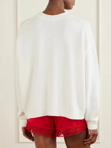 Staud + Da Adolfo Giada Logo-embroidered Cotton-blend Sweater | Thumbnail 4 Staud + Da Adolfo Giada Logo-embroidered Cotton-blend Sweater | Thumbnail 4