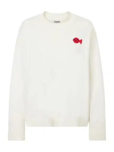 Staud + Da Adolfo Giada Logo-embroidered Cotton-blend Sweater | Thumbnail 1 Staud + Da Adolfo Giada Logo-embroidered Cotton-blend Sweater | Thumbnail 1
