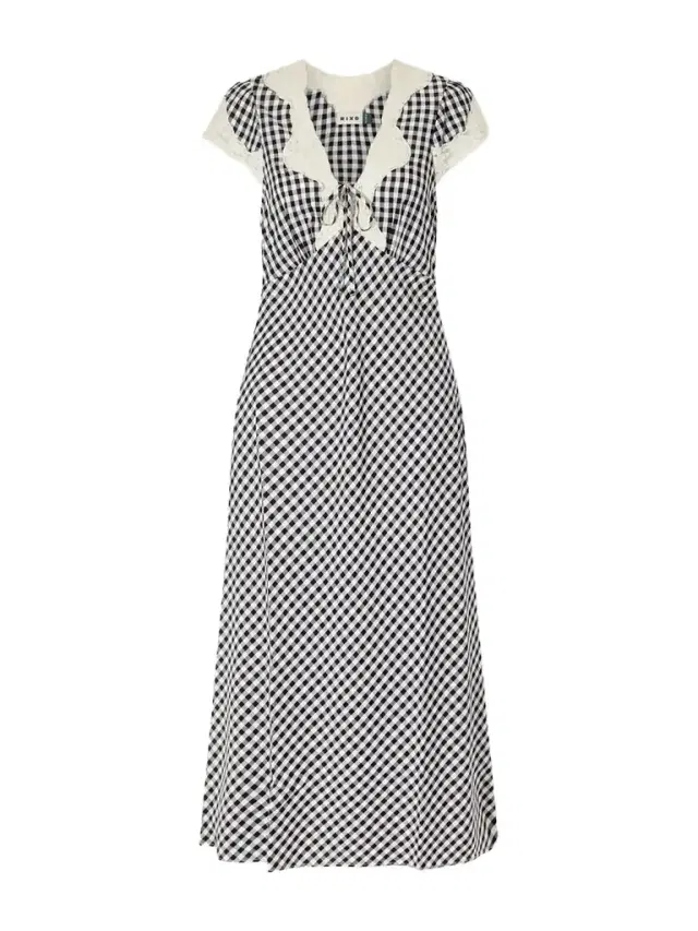 Rixo Amari Bow-detailed Lace-trimmed Checked Woven Midi Dress