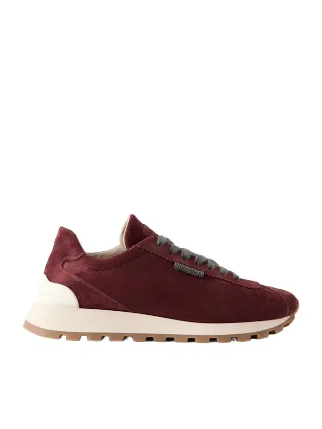 Brunello Cucinelli Bead-embellished Suede Sneakers