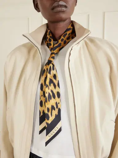 Gucci Heritage Animal-print Silk Twill Scarf | Thumbnail 2 Gucci Heritage Animal-print Silk Twill Scarf | Thumbnail 2
