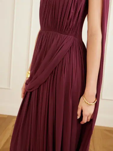 FFORME Kahlo Asymmetric Draped Crepe Dress | Thumbnail 4