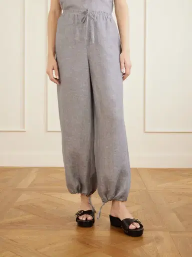 Eres Bienheureux Linen Straight-leg Drawstring Pants | Thumbnail 3
