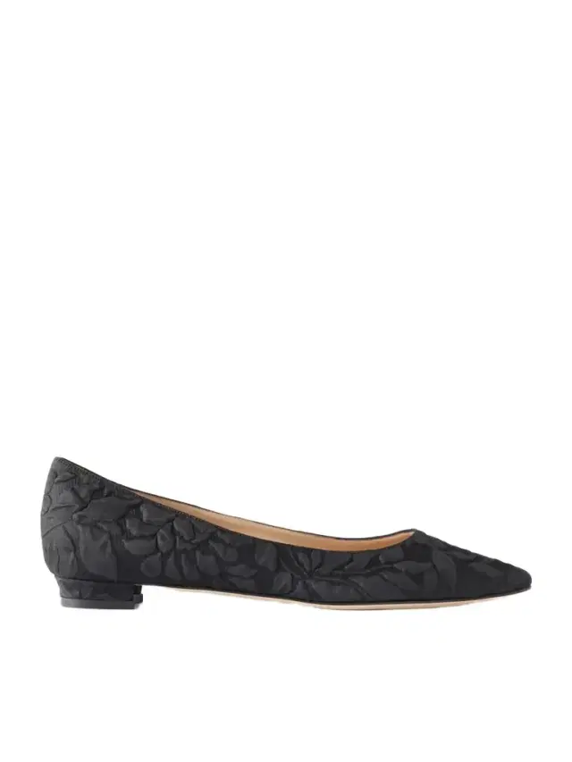 Manolo Blahnik + Emilia Wickstead Jacquard Point-toe Flats