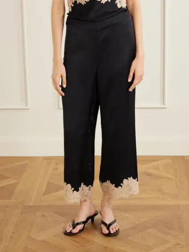 Rixo Marcela Lace-trimmed Satin Wide-leg Pants | Thumbnail 3