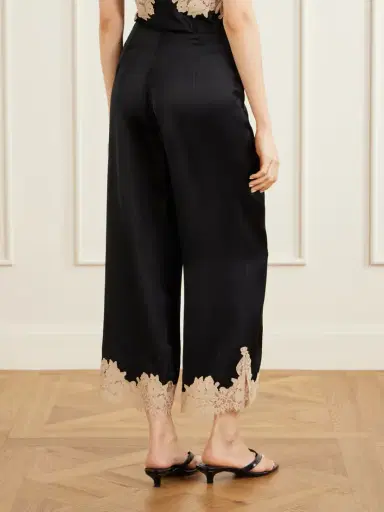 Rixo Marcela Lace-trimmed Satin Wide-leg Pants | Thumbnail 4