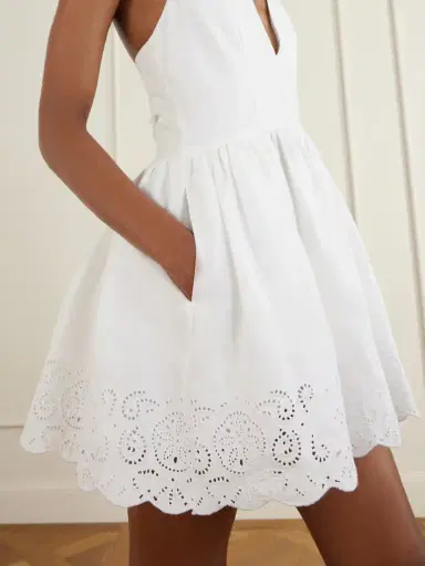Staud Grazia Gathered Linen Mini Dress | Thumbnail 4