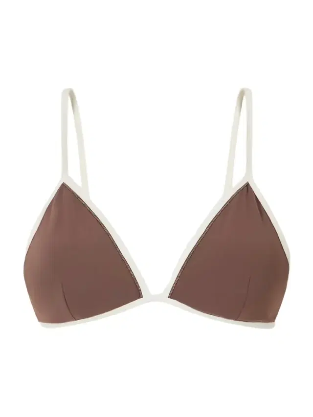 Brunello Cucinelli Bead-embellished Triangle Bikini Top