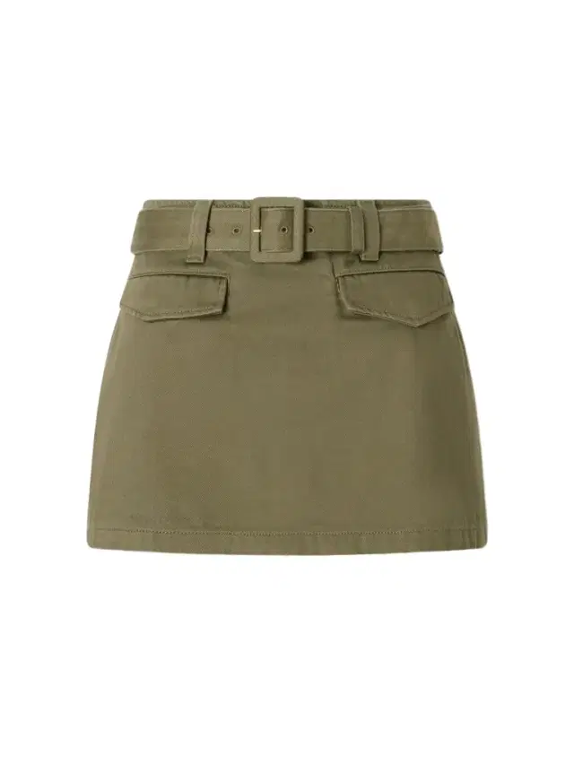 Belted Denim Mini Skirt