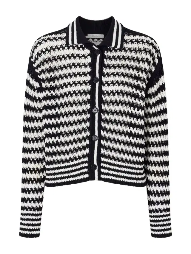 Striped Crocheted Cotton Cardigan