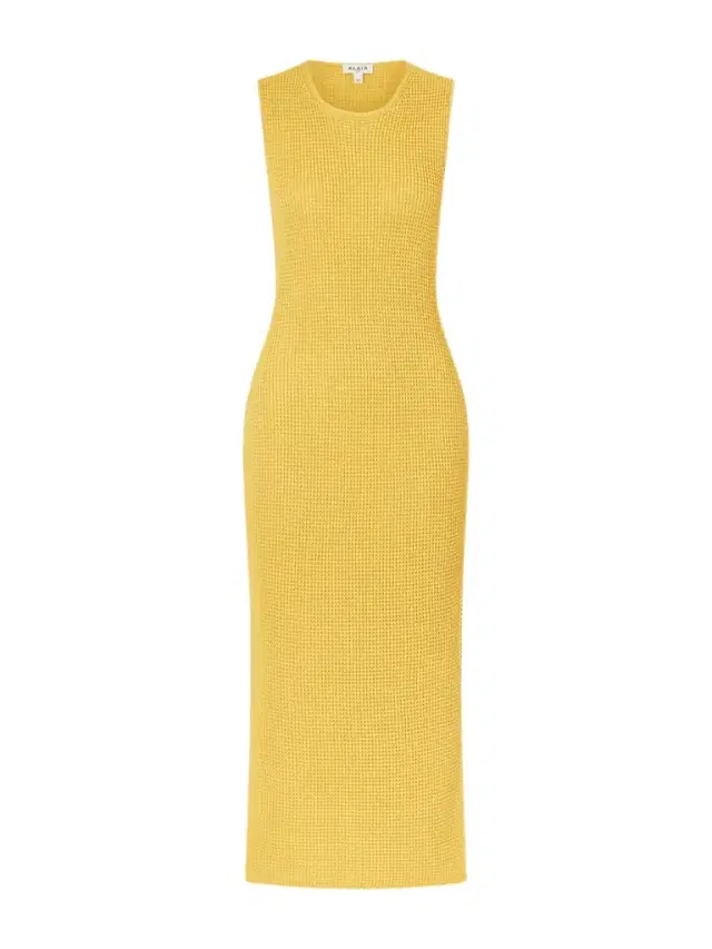Alaïa Waffle-knit Silk Midi Dress