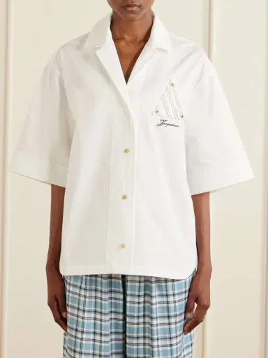 Jacquemus Marin Logo-embroidered Cotton Shirt | Thumbnail 3