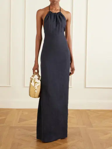 Nili Lotan Lelia Open-back Linen-voile Halterneck Maxi Dress | Thumbnail 2 Nili Lotan Lelia Open-back Linen-voile Halterneck Maxi Dress | Thumbnail 2