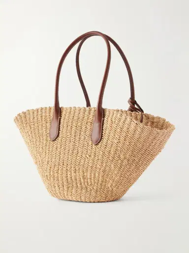 Polo Ralph Lauren Bellport Medium Leather-trimmed Raffia Tote | Thumbnail 4 Polo Ralph Lauren Bellport Medium Leather-trimmed Raffia Tote | Thumbnail 4