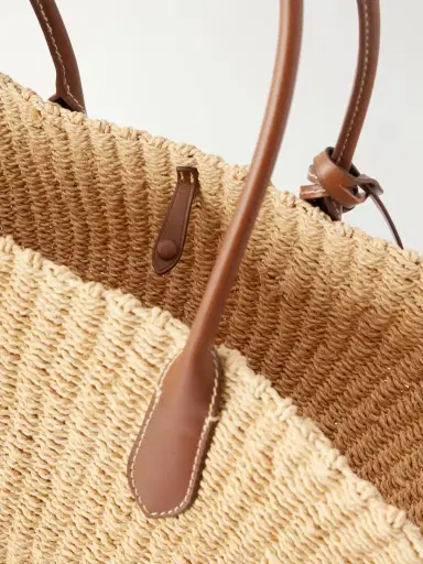 Polo Ralph Lauren Bellport Medium Leather-trimmed Raffia Tote | Thumbnail 6 Polo Ralph Lauren Bellport Medium Leather-trimmed Raffia Tote | Thumbnail 6