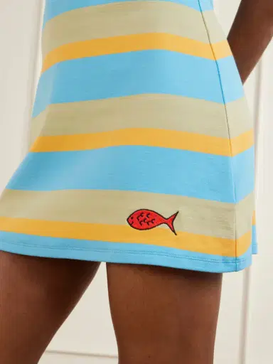 Staud +da Adolfo Vespa Striped Logo-embroidered Cotton-blend Dress | Thumbnail 4 Staud +da Adolfo Vespa Striped Logo-embroidered Cotton-blend Dress | Thumbnail 4