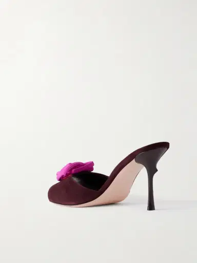 Roger Vivier Epine Rose 85 Floral-appliquéd Suede Mules | Thumbnail 3 Roger Vivier Epine Rose 85 Floral-appliquéd Suede Mules | Thumbnail 3