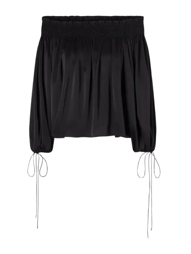 Chloé Off-the-shoulder Gathered Silk-satin Blouse