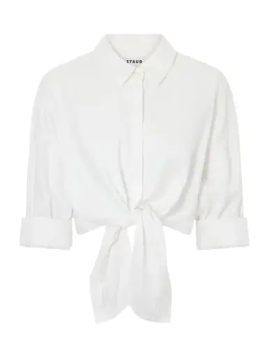 Staud Lisa Knotted Linen Shirt | Thumbnail 1