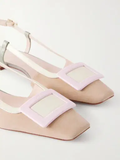 Roger Vivier Belle Vivier 20 Buckled Leather-trimmed Suede Ballet Flats | Thumbnail 5