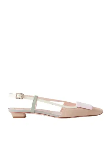Roger Vivier Belle Vivier 20 Buckled Leather-trimmed Suede Ballet Flats | Thumbnail 1