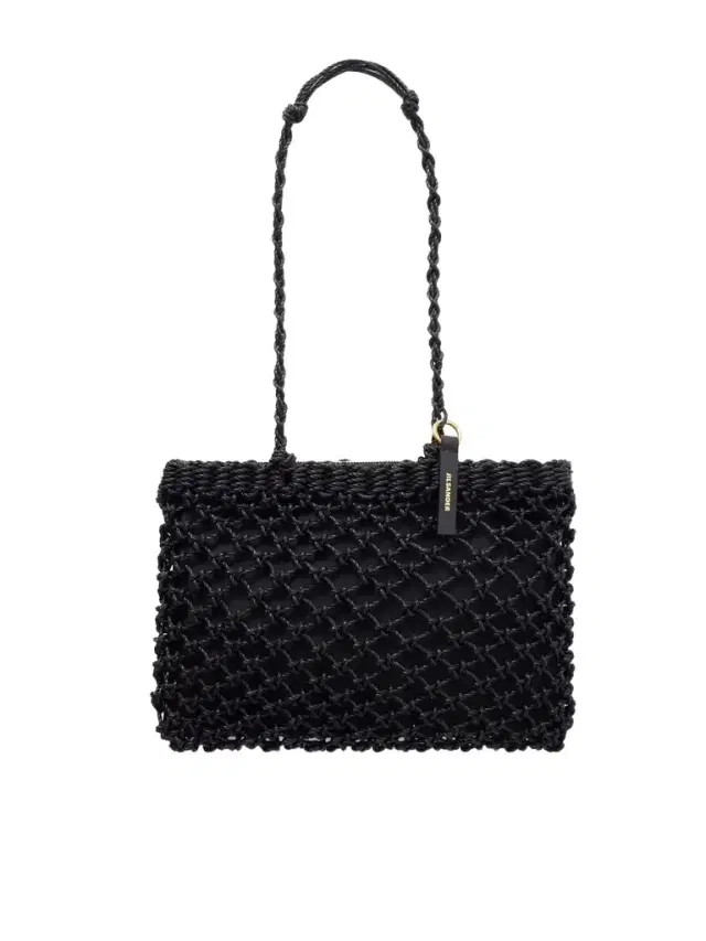 Jil Sander Tangle Net Satin And Cotton Cord Shoulder Bag