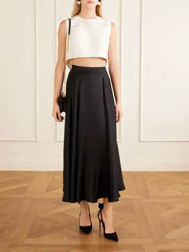 Lanvin Bow-detailed Cropped Silk-cady Top | Thumbnail 2 Lanvin Bow-detailed Cropped Silk-cady Top | Thumbnail 2