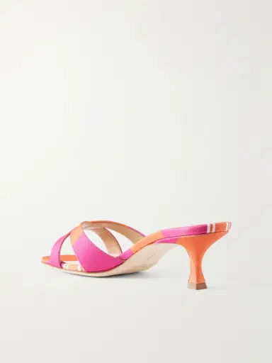 Manolo Blahnik + Emilia Wickstead Callamu 50 Striped Grosgrain Mules | Thumbnail 3