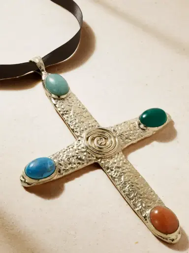 Juju Vera Mila Cross Gold-plated And Multi-stone Necklace | Thumbnail 4 Juju Vera Mila Cross Gold-plated And Multi-stone Necklace | Thumbnail 4