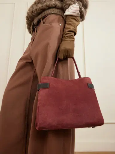 Brunello Cucinelli Bead-embellished Suede Shoulder Bag | Thumbnail 3 Brunello Cucinelli Bead-embellished Suede Shoulder Bag | Thumbnail 3