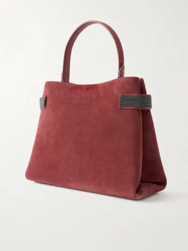Brunello Cucinelli Bead-embellished Suede Shoulder Bag | Thumbnail 4 Brunello Cucinelli Bead-embellished Suede Shoulder Bag | Thumbnail 4