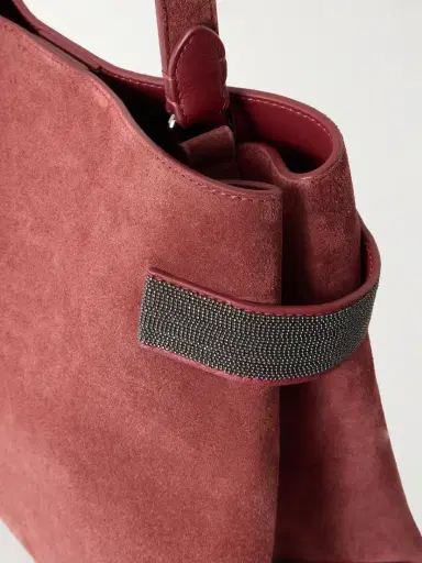 Brunello Cucinelli Bead-embellished Suede Shoulder Bag | Thumbnail 5 Brunello Cucinelli Bead-embellished Suede Shoulder Bag | Thumbnail 5