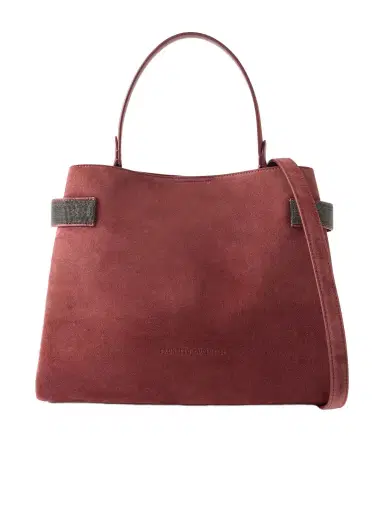 Brunello Cucinelli Bead-embellished Suede Shoulder Bag | Thumbnail 1 Brunello Cucinelli Bead-embellished Suede Shoulder Bag | Thumbnail 1