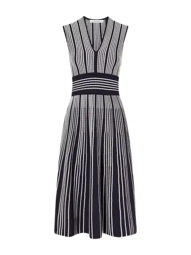 Max Mara Mainile Mxmagreste Striped Knitted Dress | Thumbnail 1 Max Mara Mainile Mxmagreste Striped Knitted Dress | Thumbnail 1