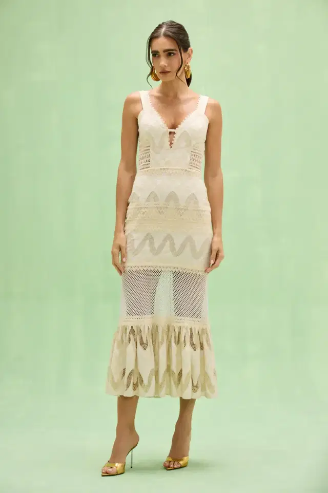 FLORA LACE MIDI DRESS