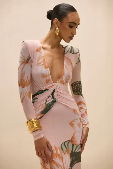 PatBo LOTUS LONG SLEEVE MAXI DRESS | Thumbnail 3