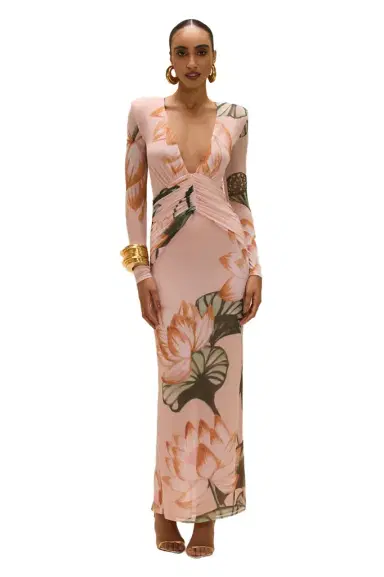 PatBo LOTUS LONG SLEEVE MAXI DRESS | Thumbnail 1