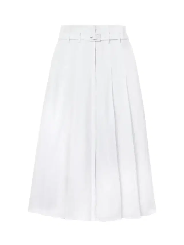 GABRIELA HEARST Dugald Pleated Midi Skirt in White Aloe Linen