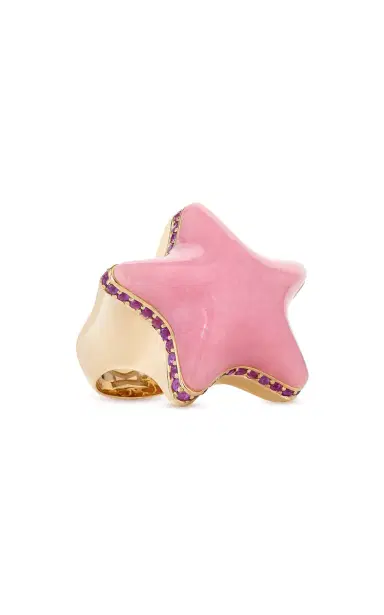 Alina Abegg 18K Yellow Gold Starfish Pink Bubble Ring | Thumbnail 1
