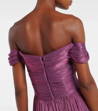 Costarellos Ruched off-shoulder gown | Thumbnail 7 Costarellos Ruched off-shoulder gown | Thumbnail 7