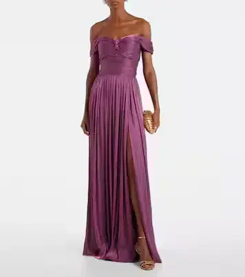 Costarellos Ruched off-shoulder gown | Thumbnail 8 Costarellos Ruched off-shoulder gown | Thumbnail 8