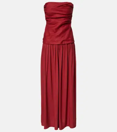 Faithfull Hedy gathered linen maxi dress | Thumbnail 2