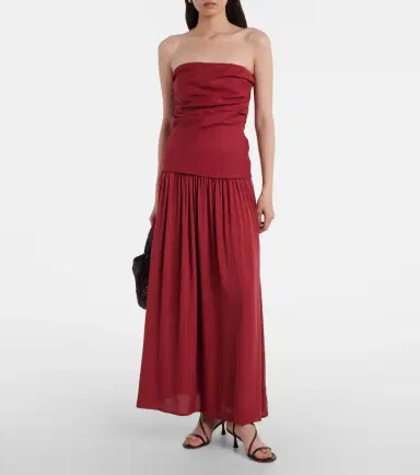 Faithfull Hedy gathered linen maxi dress | Thumbnail 3
